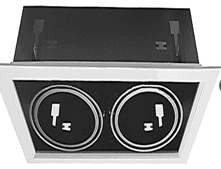 PUZZLE DOBLE EMBUTIDO GU10 GRIS IP20 SIN COLOR BL