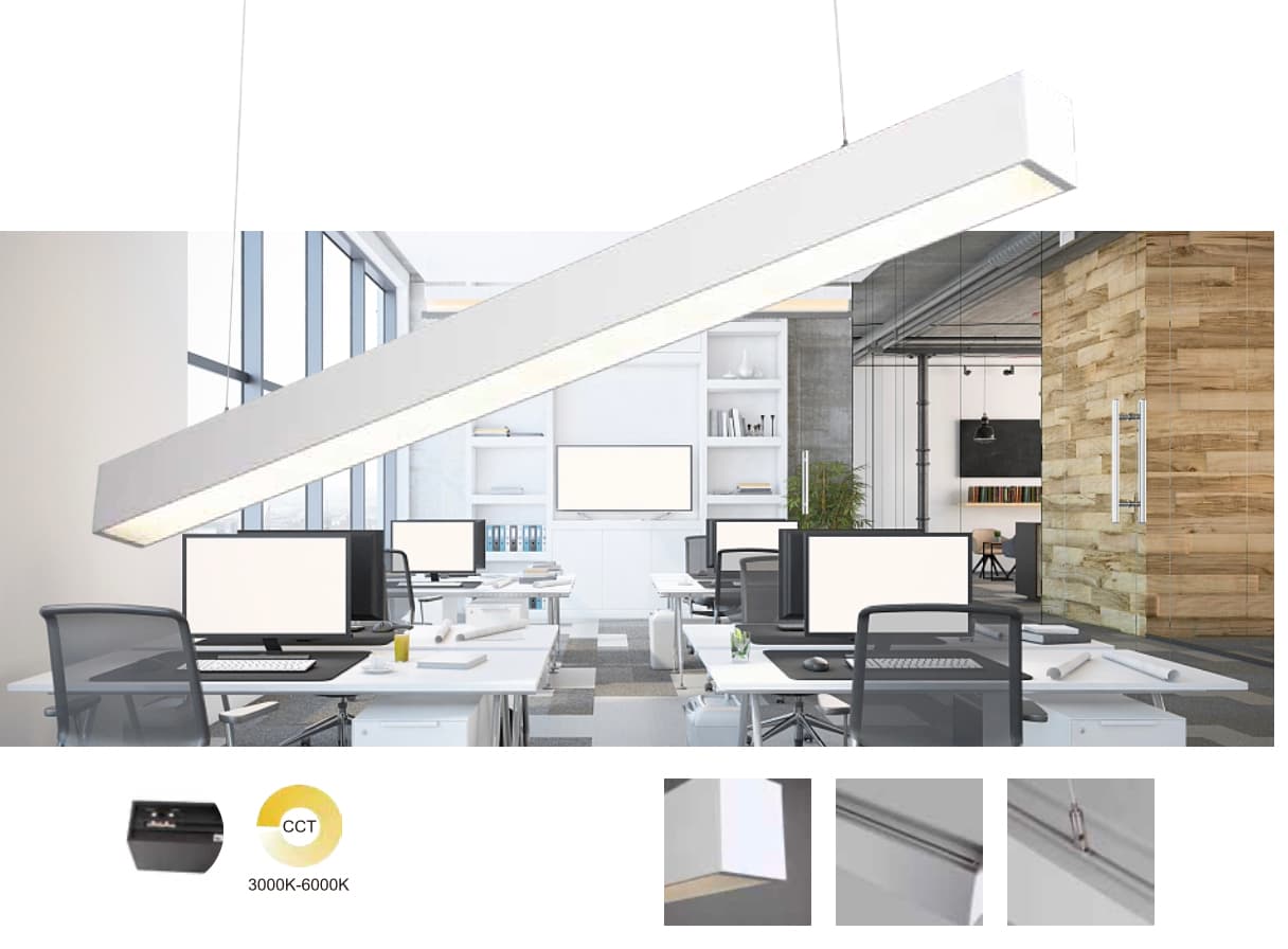 Lineal Led, 40W, 4000LM, 3000K/4000K/6000K 120X5X7CM, Blanca