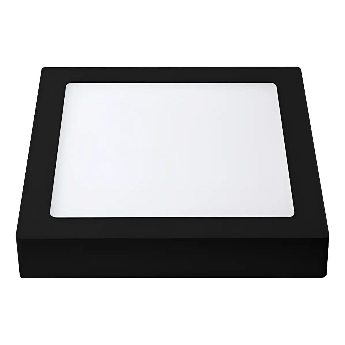 PANEL LED SOBREPUESTO CUADRADO 18W IP20 3000K NEGRO