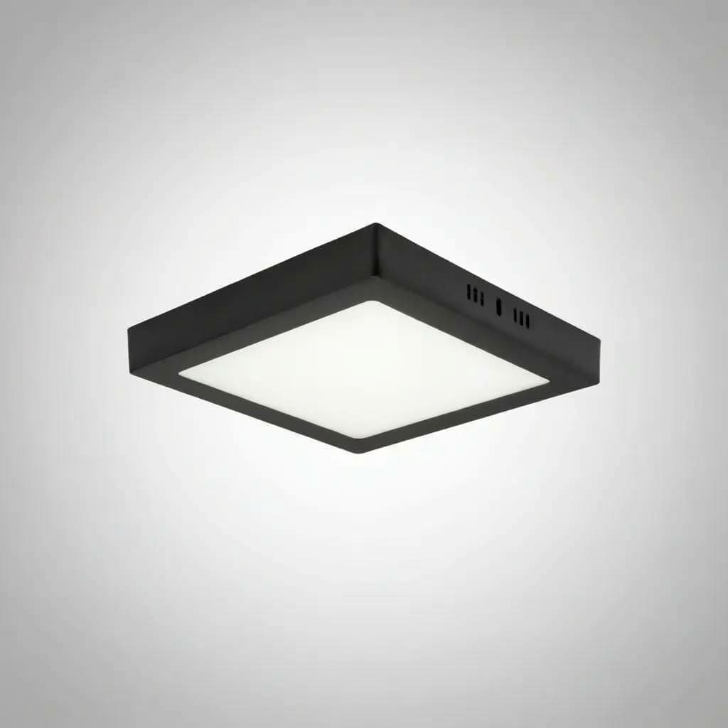 PANEL LED SOBREPUESTO CUADRADO 12W IP20 4000K NEGRO