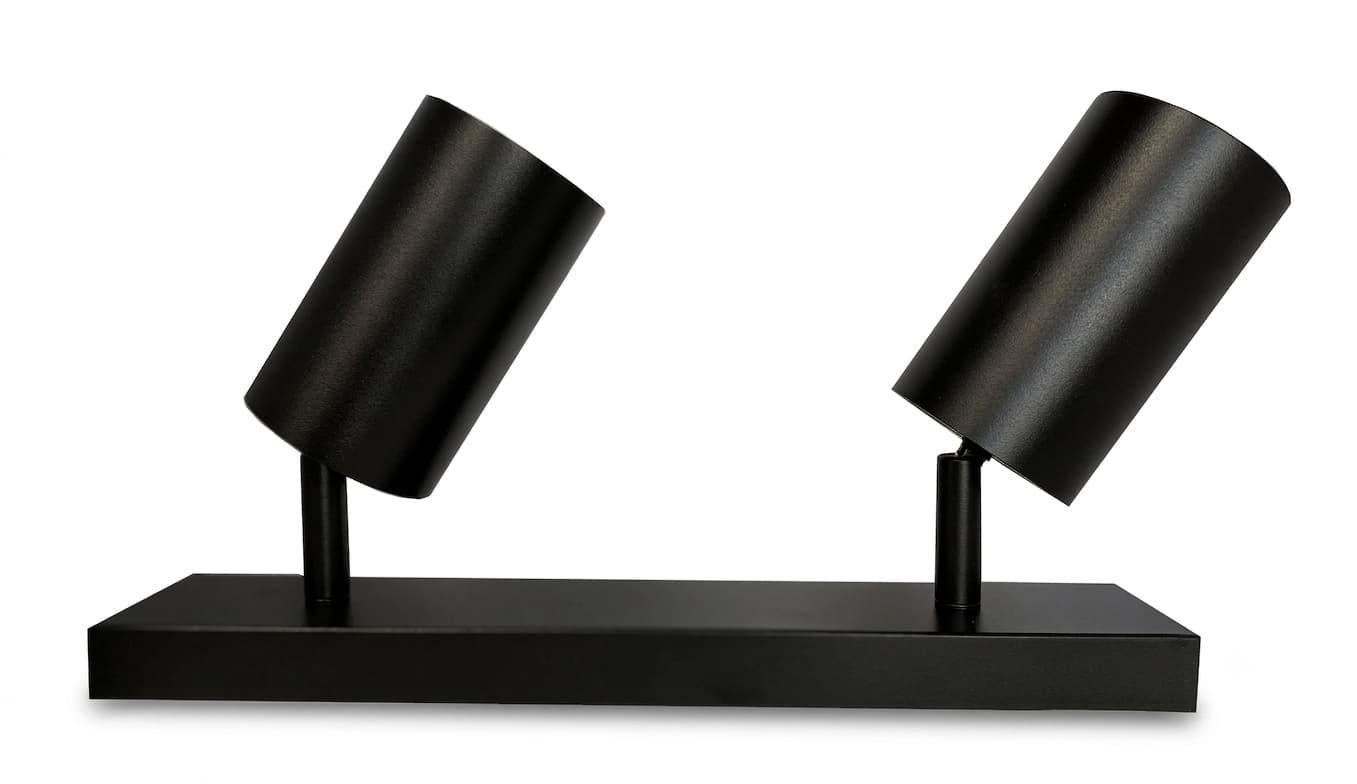 Foco Sobrepuesto Dirigible Doble GU10 Negro SIZE:D60*100*L110MM